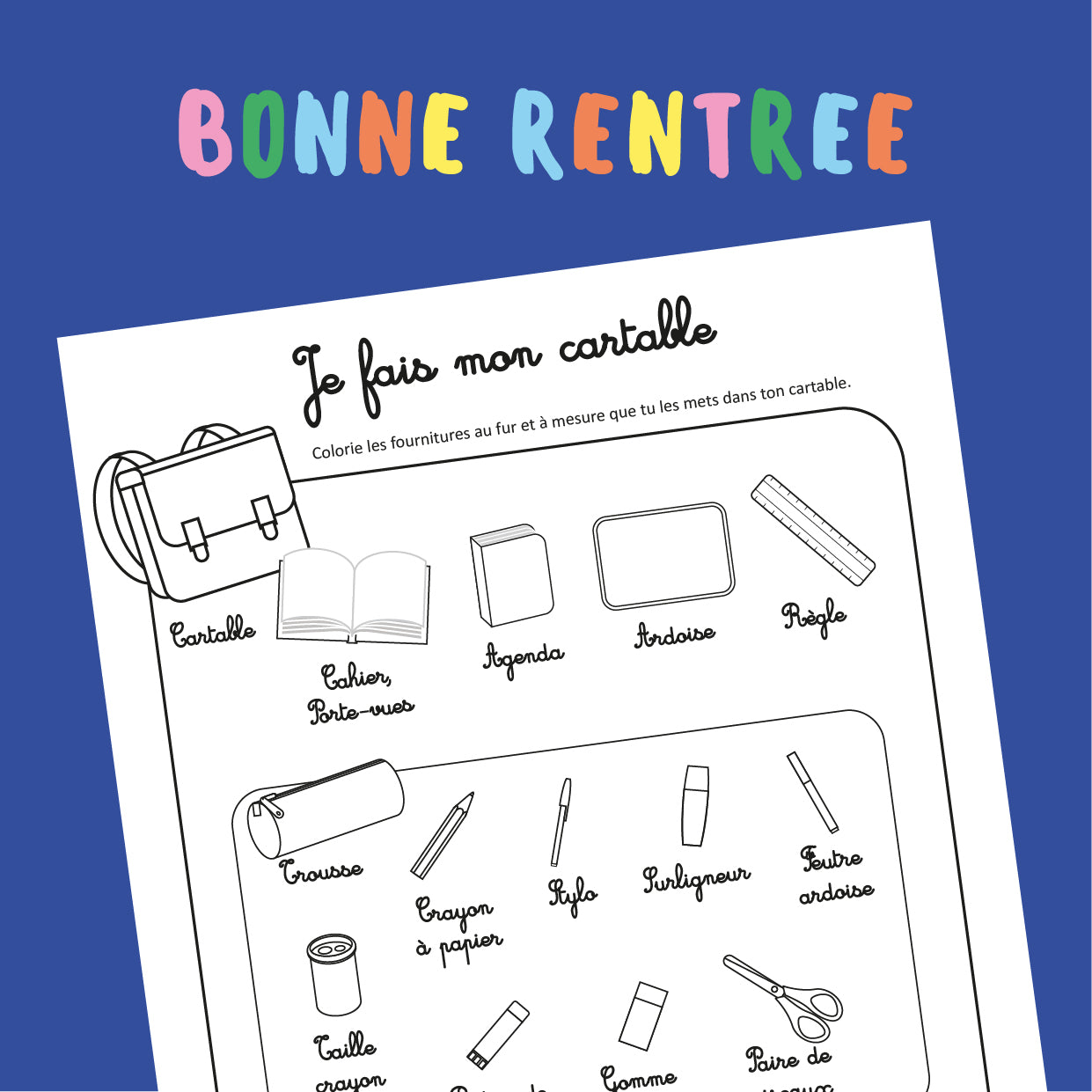 Je fais mon cartable - Pamplume